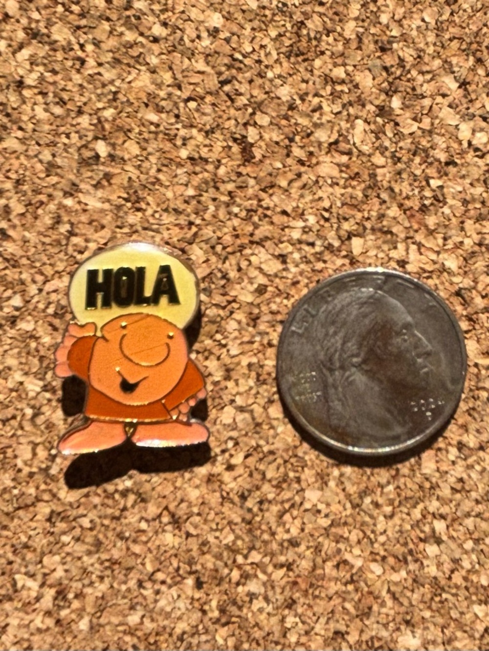 Hola Character Enamel Pin - Orange, Yellow